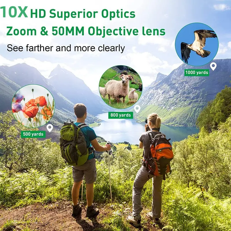 10x magnification adults 20x50 compact hd high powered binoculars telescope for hiking hunting and bird watching details 4