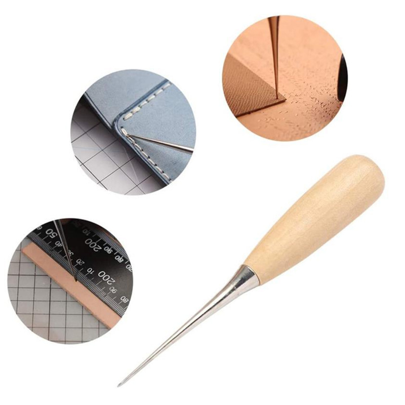 Wooden Handle Sewing Awl Pin Punching Hole Maker Stitching Temu