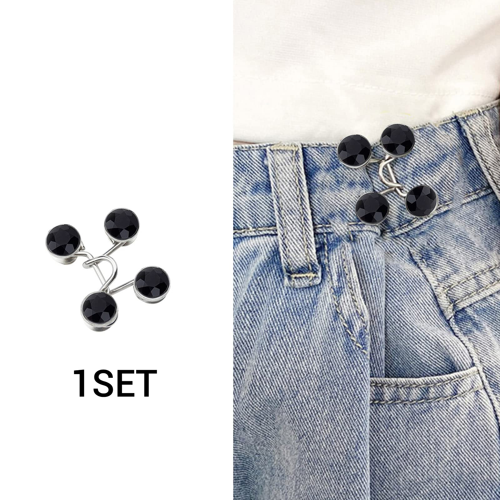 4 paires d'épingles à boutons pour jeans, sans couture ni outils Épingles à  boutons instantanées pour pantalons, boutons de rechange, installation  simple, réutilisables et réglables - Temu France