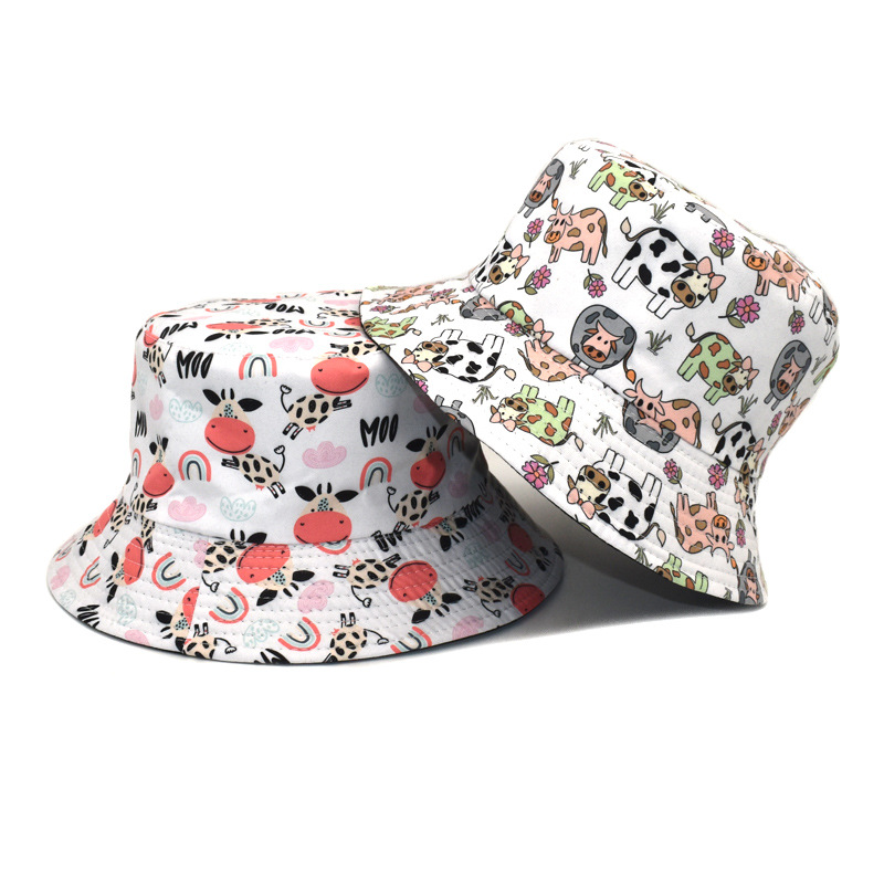 1pc Double Sided Wearing Mens And Womens Bucket Hat Cute Cow Bucket Hat -  Jewelry & Accessories - Temu