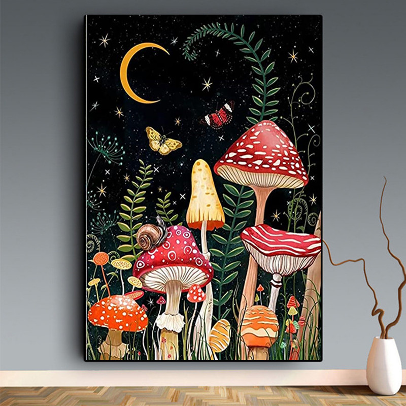 5d Diamond Painting Mushrooms Kits For Adults Round Full - Temu