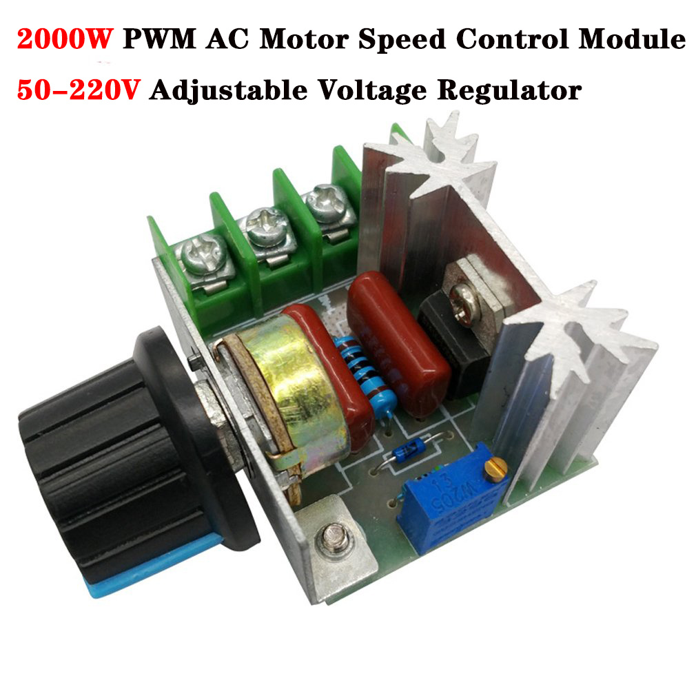 2000W PWM AC Motor Speed Control Module Dimmer Speed Regulator 50-220V  Adjustable Voltage Regulator