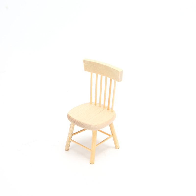 1:12 Dollhouse Miniature Furniture Wooden Chair Dining Table