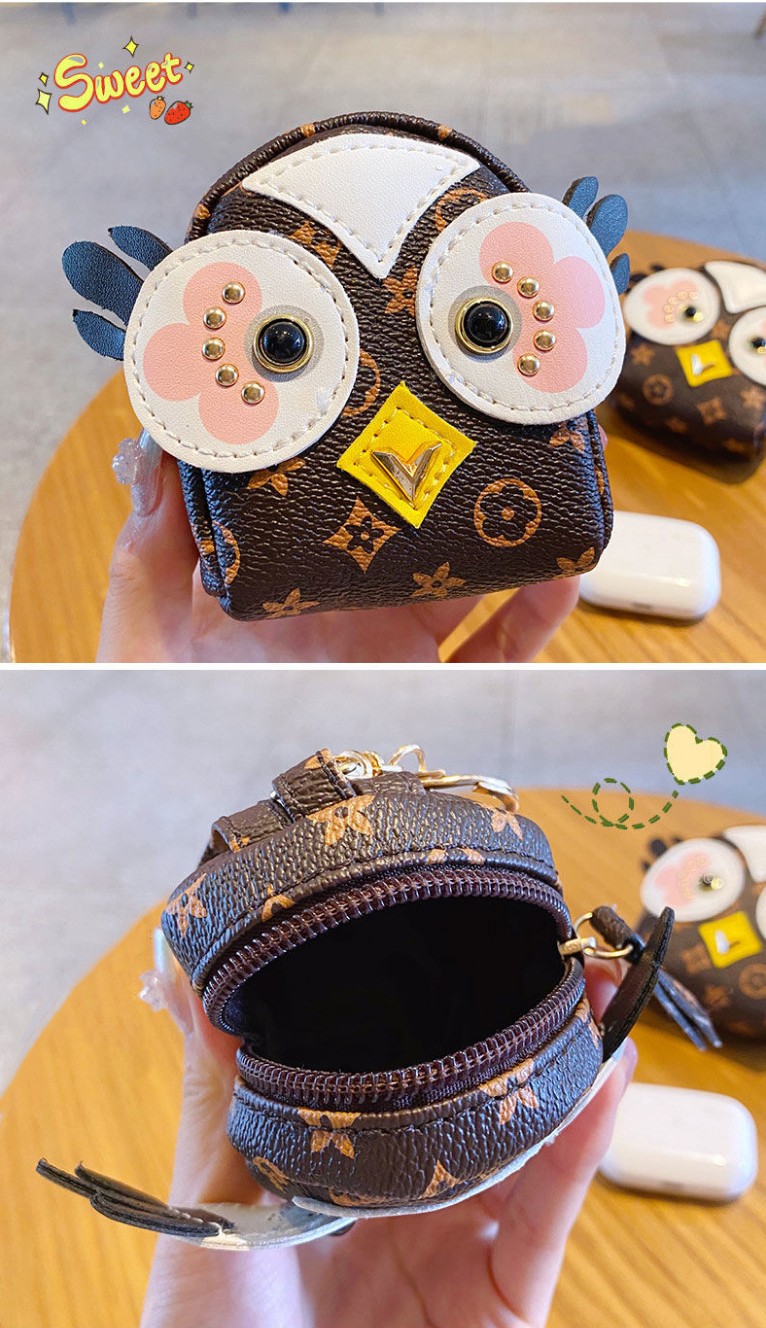 Portable Cartoon Coin Purse Owl Keychain Pendant European And American  Presbyopia Earphone Package Outdoor Hiking, Women's Bag