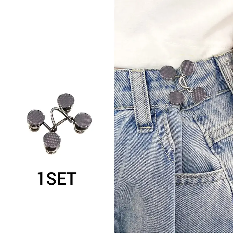  12 Set Adjustable Waist Buckle, Adjustable Pant Waist  Tightener, Button Pins Sewing Button, Waist Tightener Clip, Waist Adjuster  Clips for Dresses Pants Jeans Sleeves Too Big Loose : Arts, Crafts 