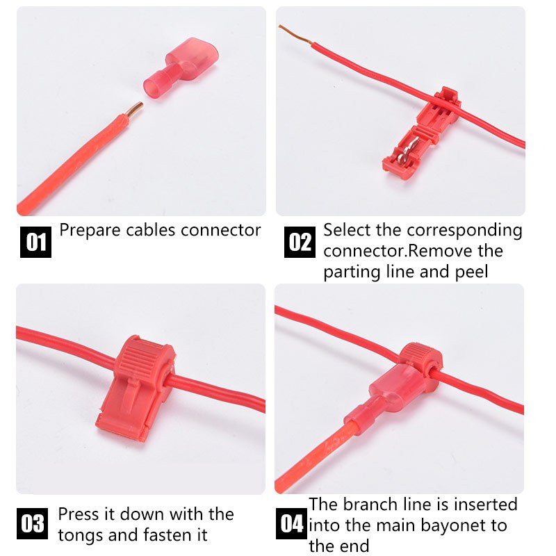 30 50pcs T Shape Wire Connectors Self Stripping Quick Splice Electrical