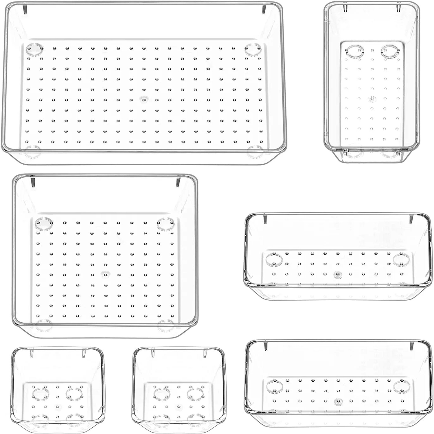 Or Desk Drawer Organizers Trays Set Clear Plastic - Temu