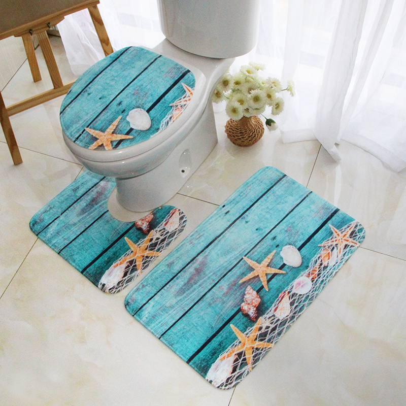 Flower Printed Toilet Mat, Floor Carpet Bathroom Waterproof Slip Mat, Home  Decor - Temu