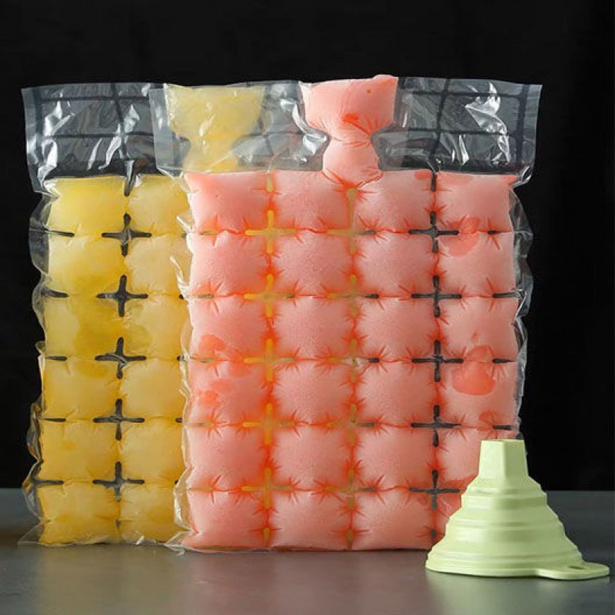 20pcs Disposable Ice Bags, 24 Grids Self-sealing Plastic Ice Cube Bags For  Making Ice