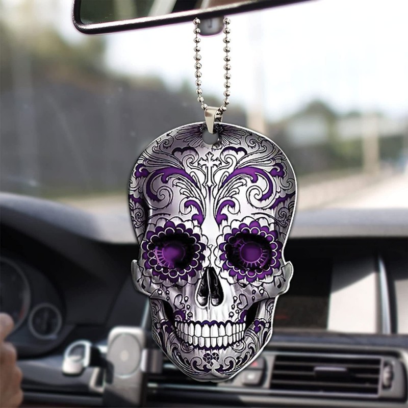 Skull Car Hanging Ornament | Skeleton Head Car Pendant for Rearview  Mirrors,Auto Hanging Decorative Mirror Charm Accessories Kumprohu