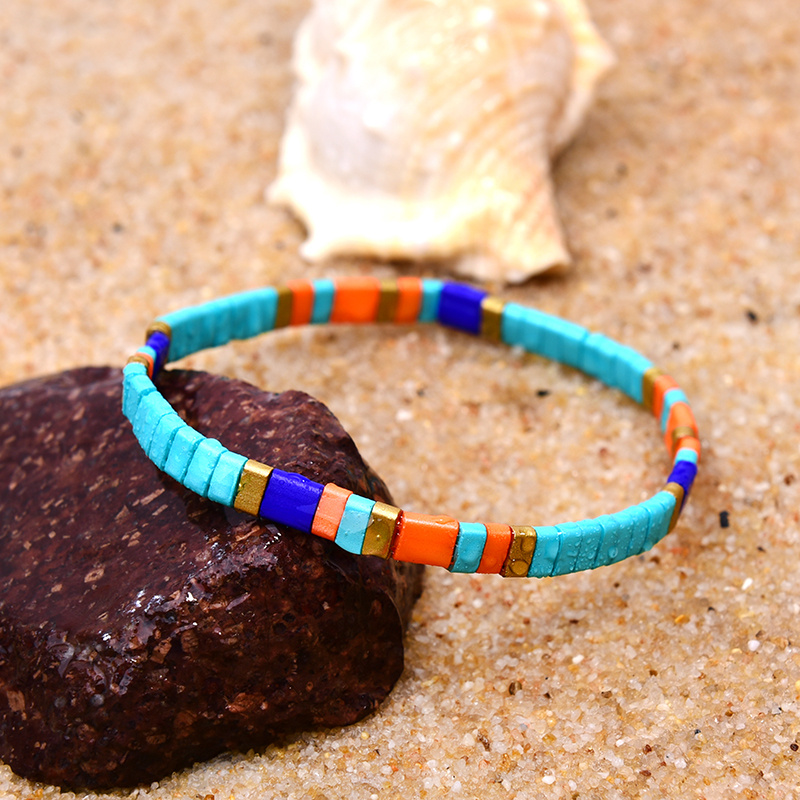Image of Colorful Beaded Bracelets For Women Boho Style Hand Jewelry