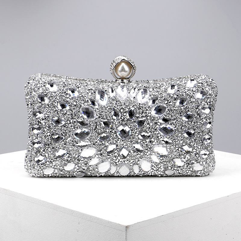 Crystal Decor Evening Bag, Women's Rhinestone Prom Purse, Glitter Clutch Bag for Wedding & Party, Christmas Styling & Gift,Temu