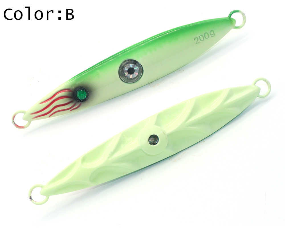 Volin Big Metal Jigs Fishing Lure 200g Slow Jigging Luminous