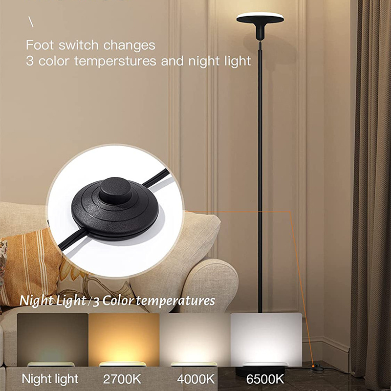 Floor Lamp With Remote Sky Led Modern Torchiere Tall - Temu