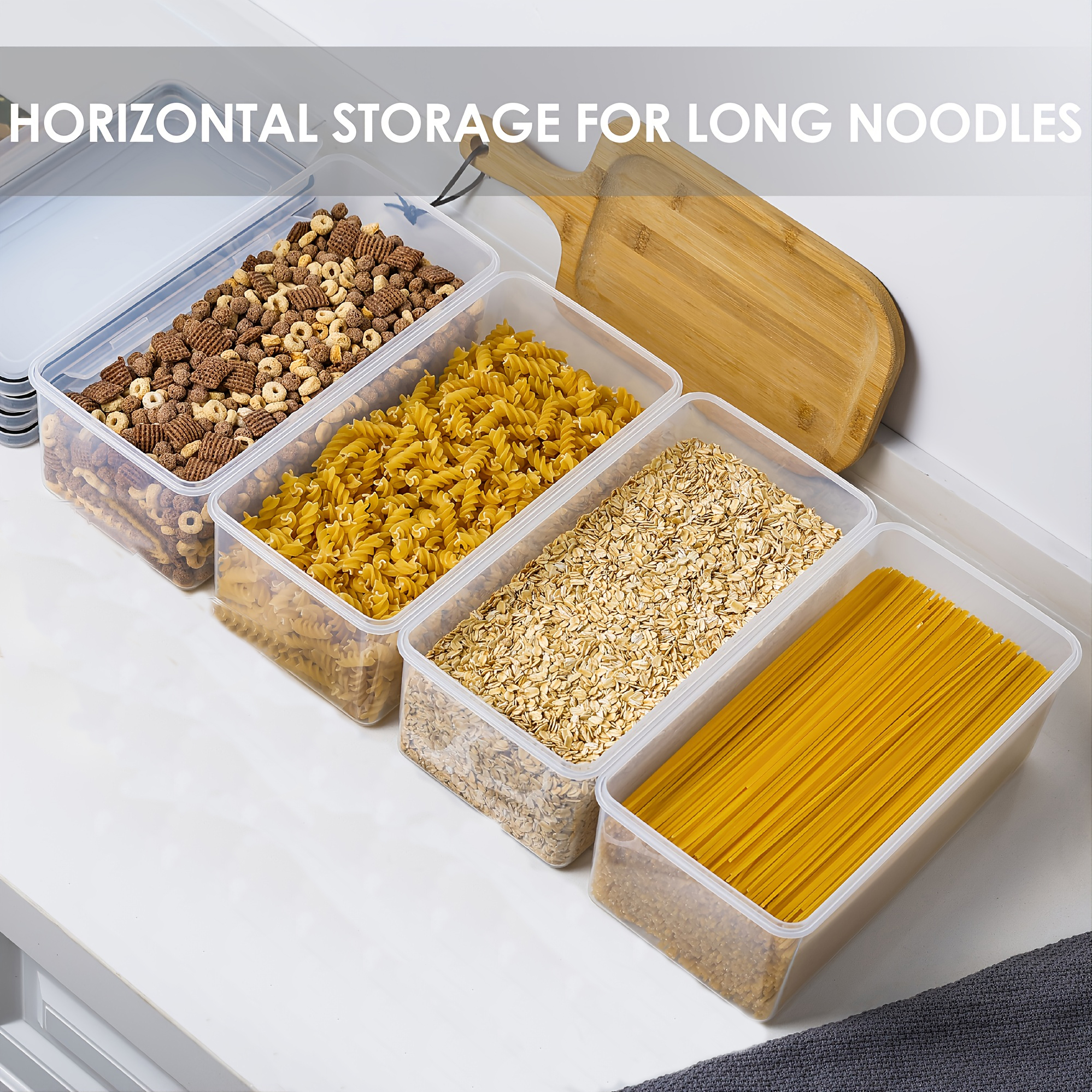 Food Storage Modular Containers for Pantry - Airtight & BPA-Free Plastic  Food Storage Cans,for Pasta, Spaghetti & Noodles & Cereal & Oatmeal,Kitchen