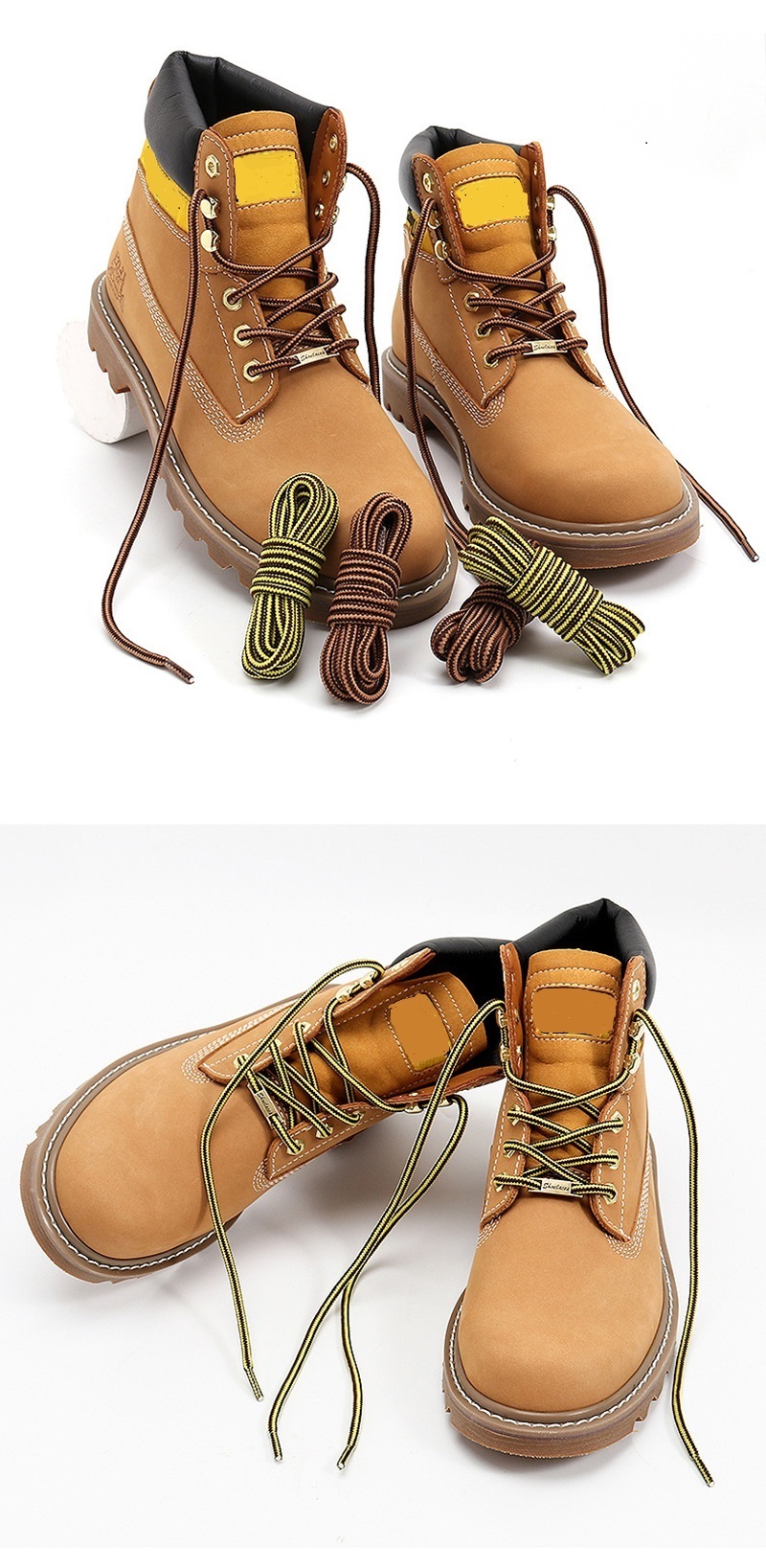 Round Boot Laces 2 Pairs Heavy Duty and Durable Shoelaces for Boots, Work Boots & Hiking Shoes,Temu