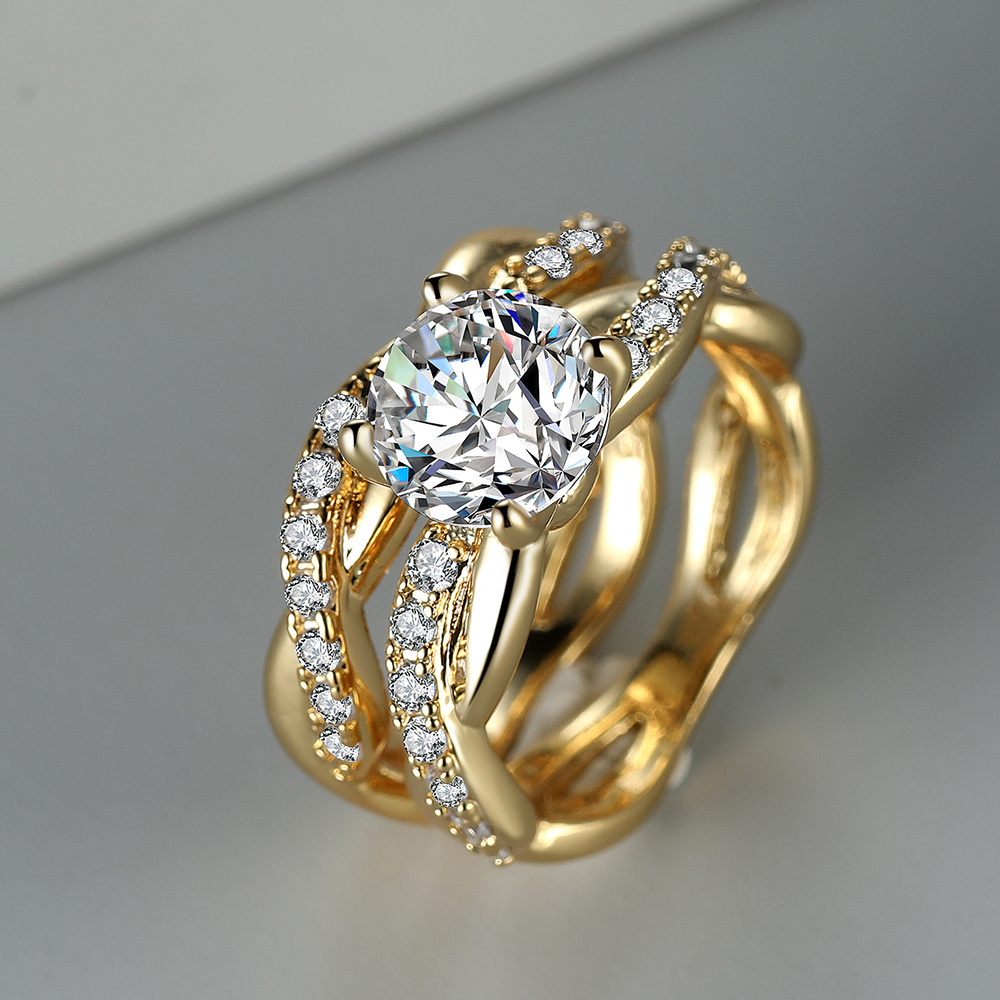 Size 5 13 Promise Ring 18K Plated Copper Wedding Engagement Ring