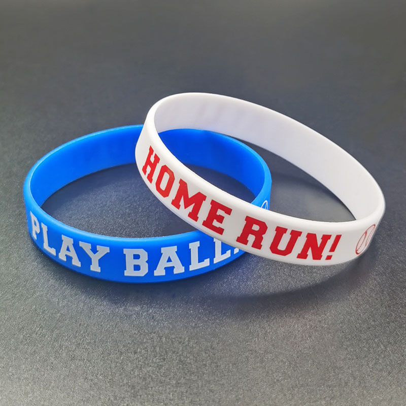 4 Pcs/Pack Home Run Pattern Silicone Wristband, Baseball Play Ball Theme Party Bracelet for Boys & Girls,Temu