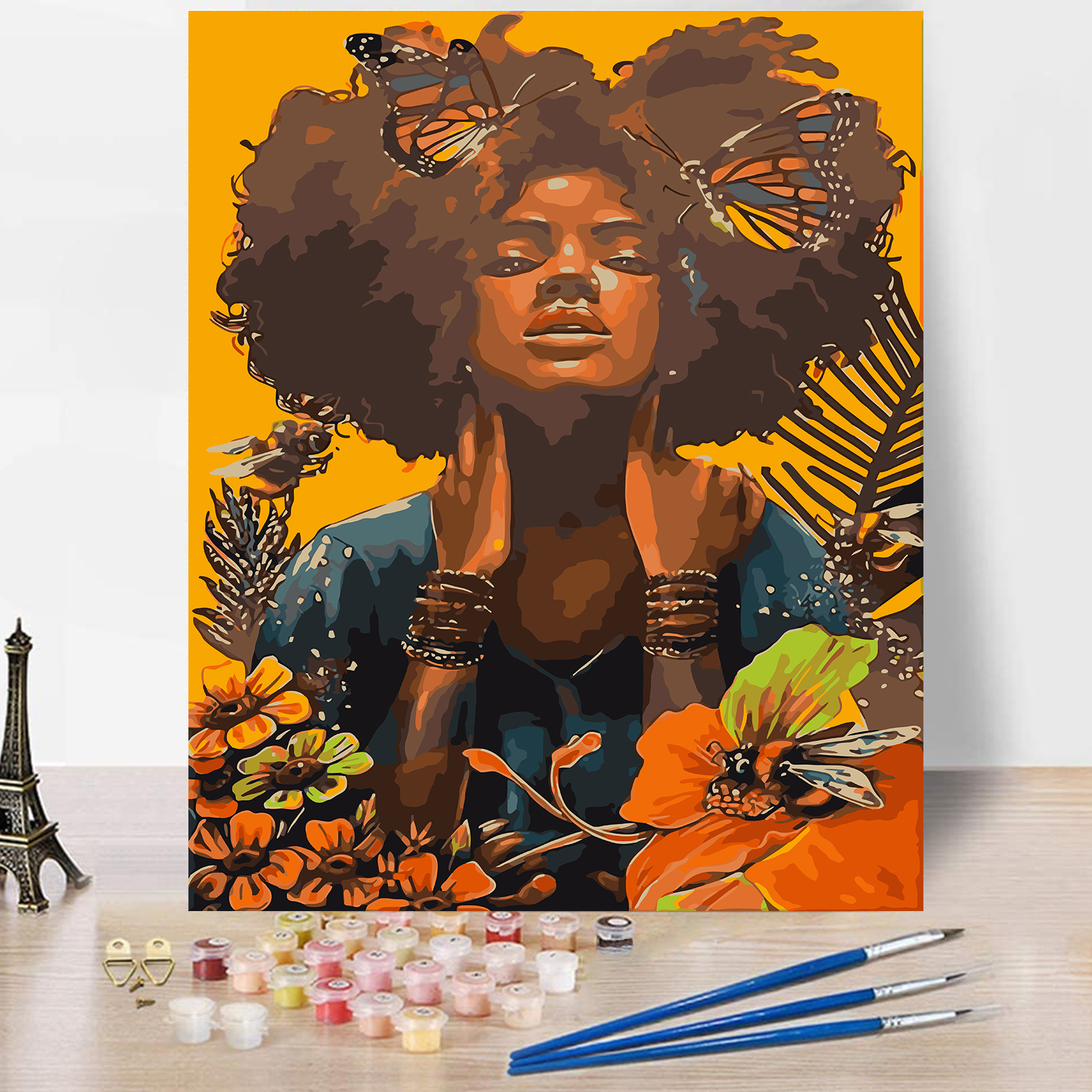 Acrylic Painting Set Diy Oil Paint By Number Kit For Adults Beginner  Butterfly Black Girl Pictures Diy Oil Painting By Numbers On Canvas With  Brushes Pigment For Gifts - Temu