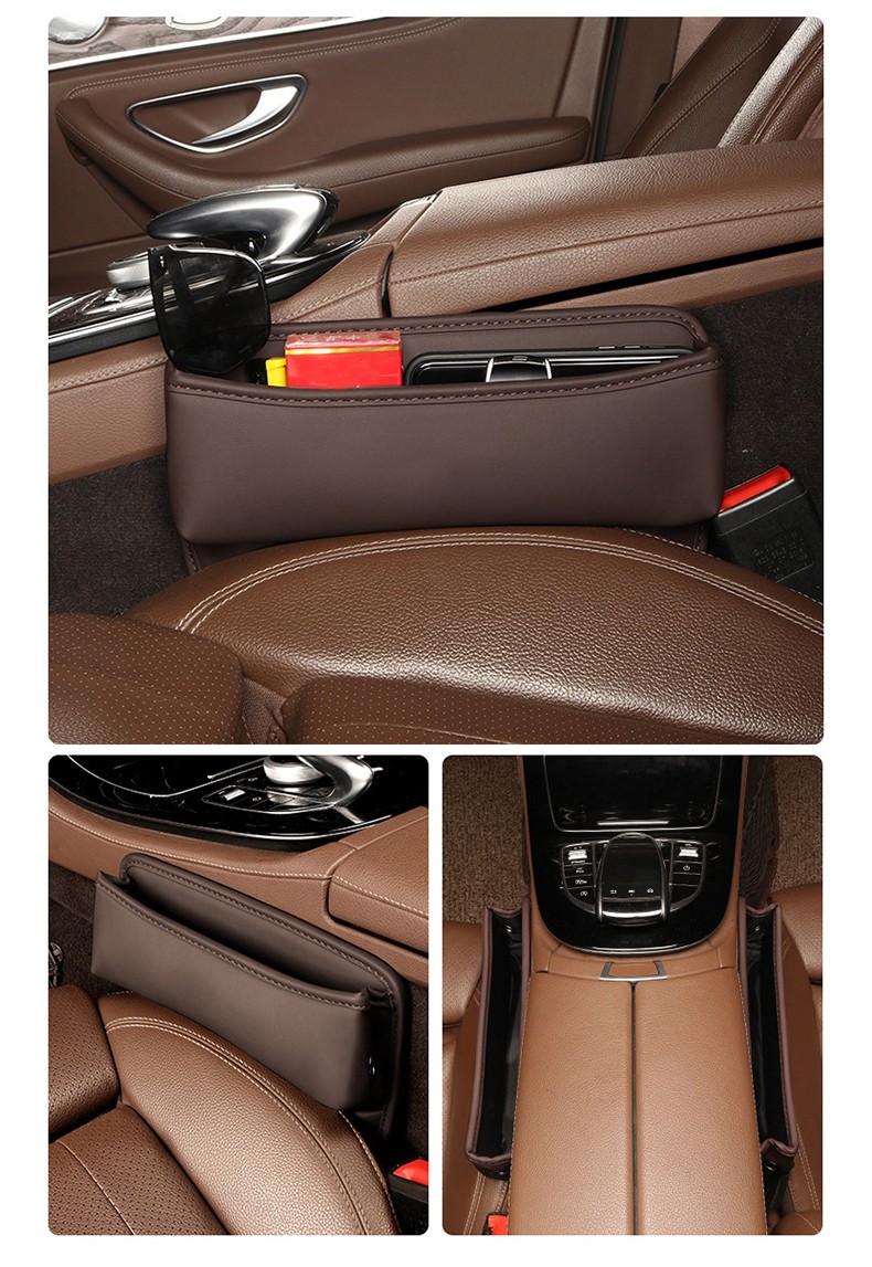 Pu Leather Car Auto Console Side Car Seat Crevice - Temu