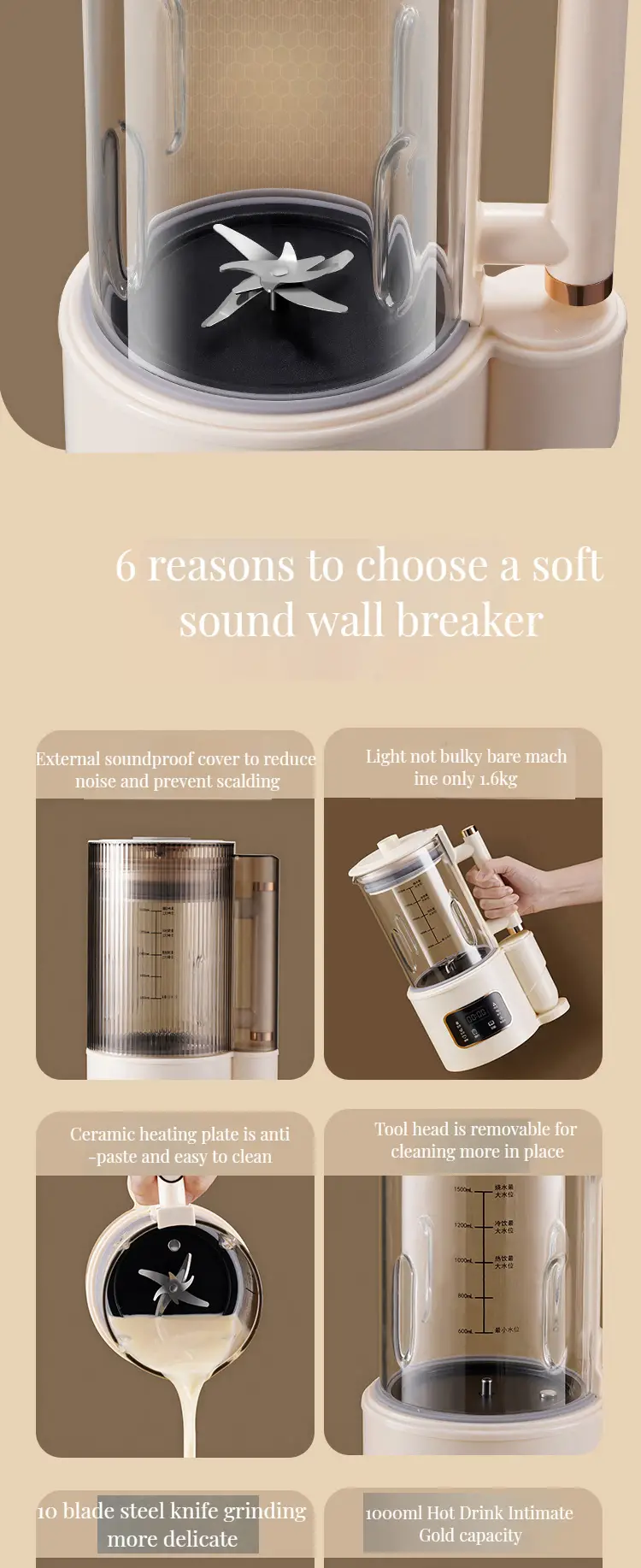 a bass wall breaker that can make a smoothie and a high boron glass cup for household heating automatic small soy milk machine food supplement machine silent soft sound multi functional blender with sound insulation cover details 11