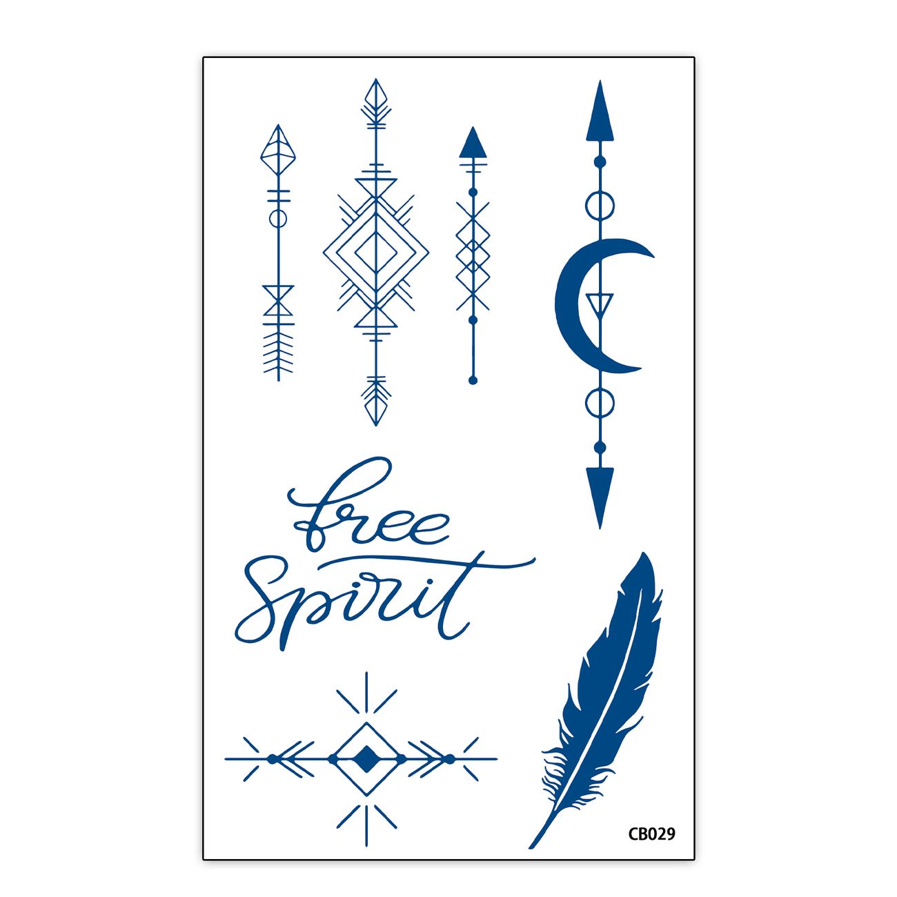 Semi Permanent Tattoos Moon Arrow And Feather Pattern Waterproof Realistic  Temporary Tattoos Long Lasting 2 3 Weeks Dark Blue Fake Tattoos Stickers |  Shop Now For Limited-time Deals | Temu