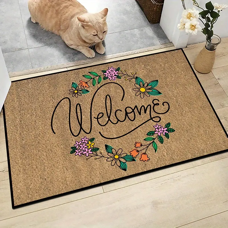 1pc welcome mat front door outdoor entrance mat welcome mat non slip mat suitable for family living room kitchen bedroom farmhouse kitchen carpet school supplies back to school classroom aesthetic school supplies back to school dorm details 0