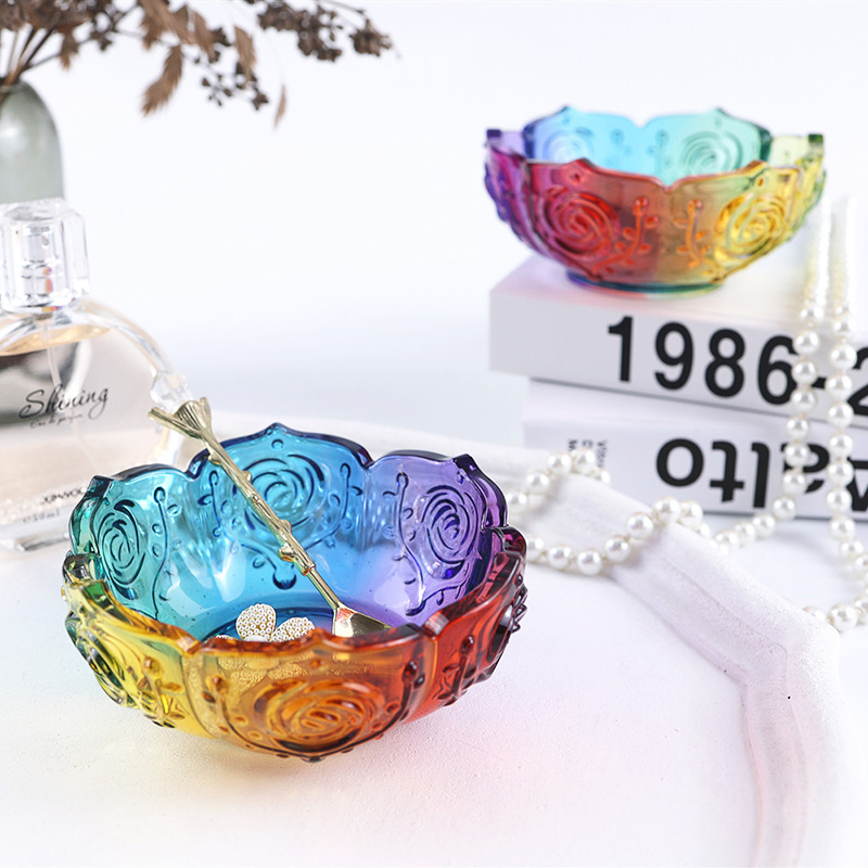 Diy Crystal Lotus Bowl Resin Mold Candle Holder Jewelry Tray - Temu