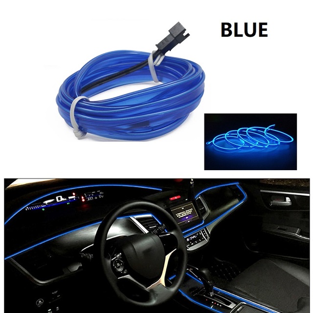 2M voiture intérieur Led lampe décorative EL câblage néon bande pour Auto  bricolage Flexible lumière ambiante USB fête atmosphère Diode - Temu France