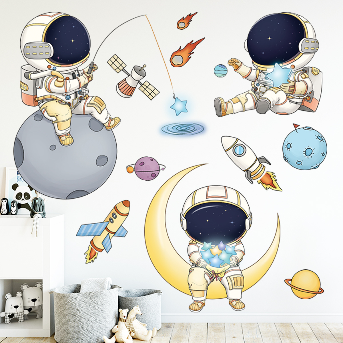 astronaut and space decor
