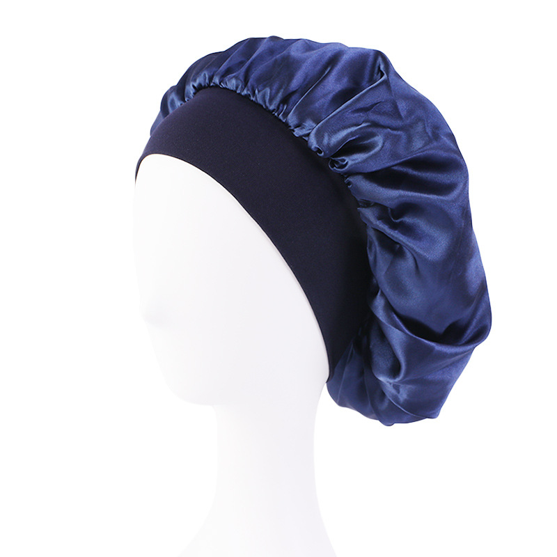Bonnet de douche en satin de soie, double couche, turban élastique large  bande en satin pour femme (bleu) : : Beauté et Parfum