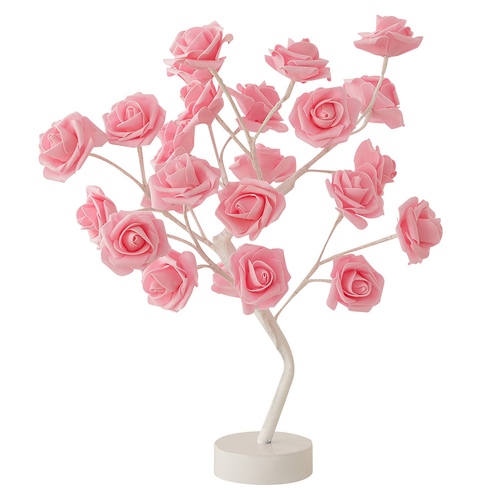 1pc Diy Künstliche Rose Blume Baum Lampe Led Tischplatte - Temu Germany