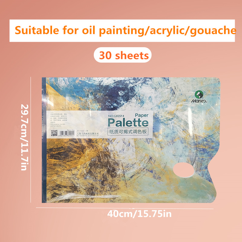 Acro Color Disposable Palette Paper Pad for Oil,Acrylics,Watercolors,Gouache 50 Sheets,9 x 12 inch 80gsm Bleed-Proof White Paint Mixing Sheets Must