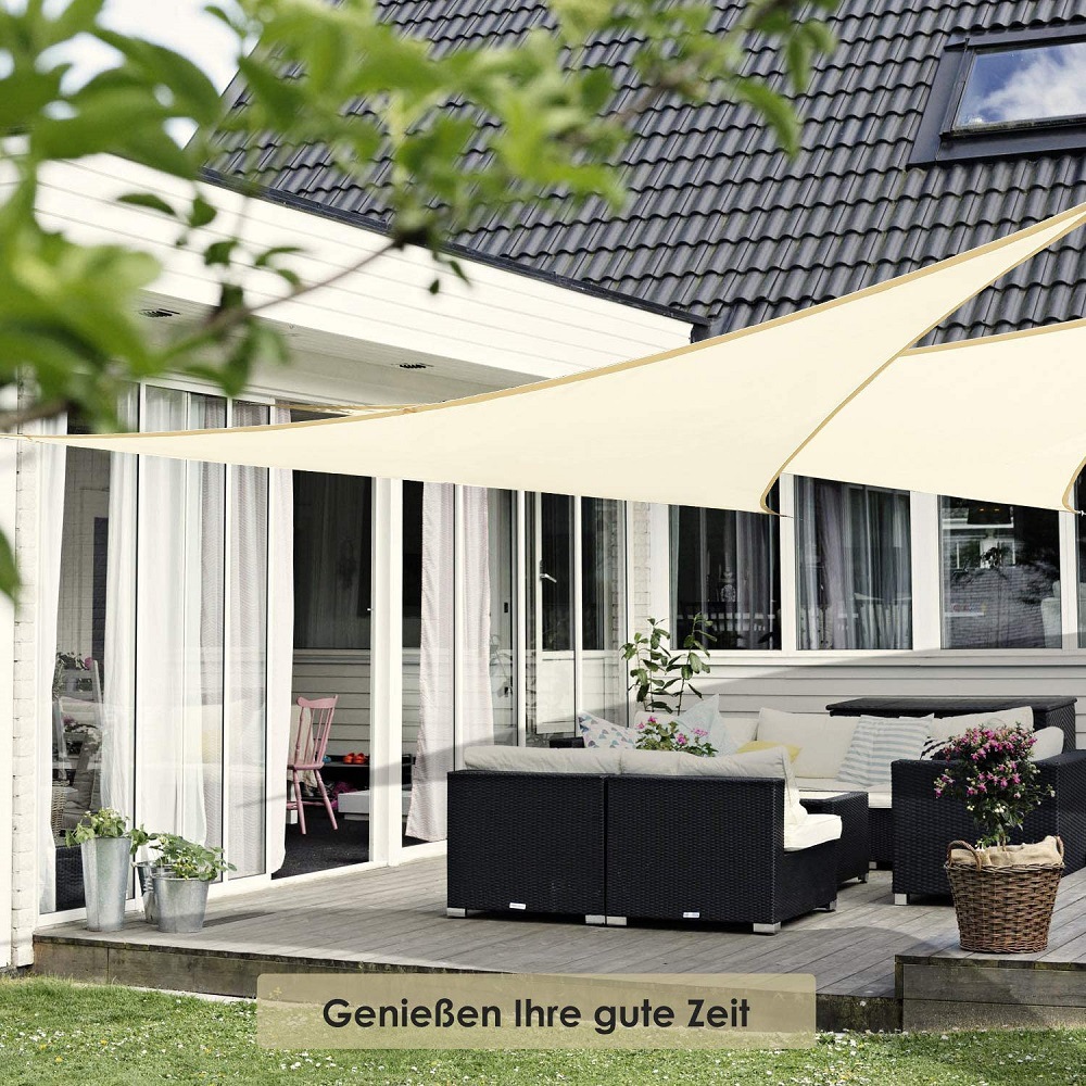 Toldo Vela de Sombra Impermeable Triangular 4x4x5,65m Protección Rayos UV  para Exterior Terraza Patio Jardín-Gris Antracita