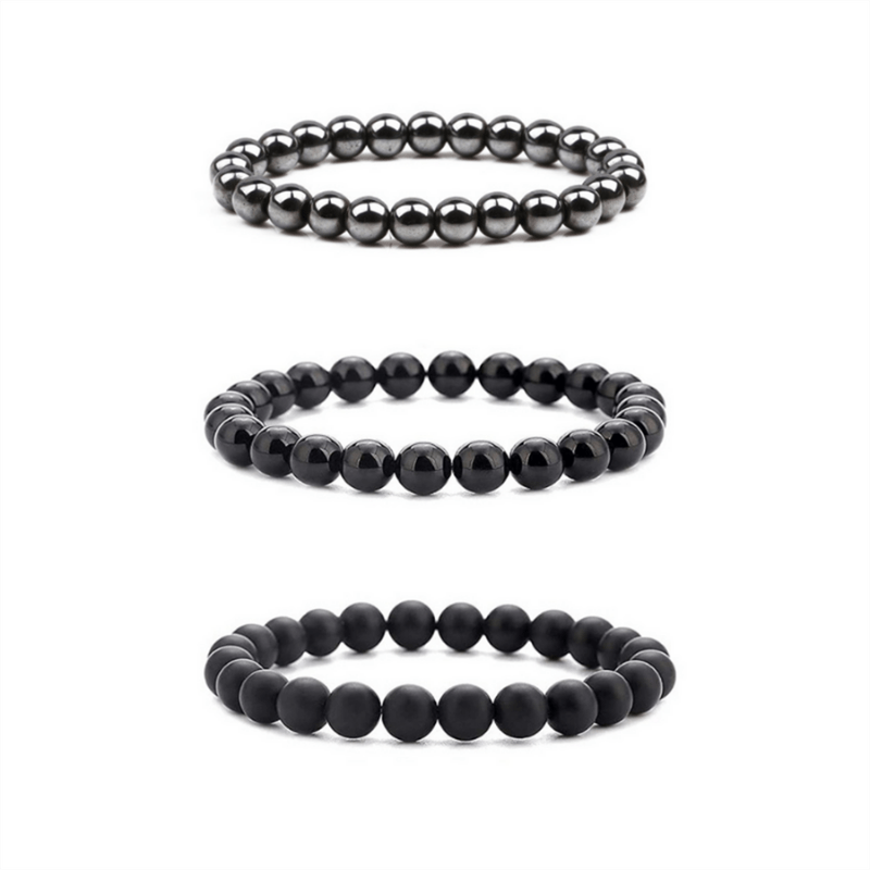 Hematite Black Agate Frosted Stone Beaded - Temu Norway