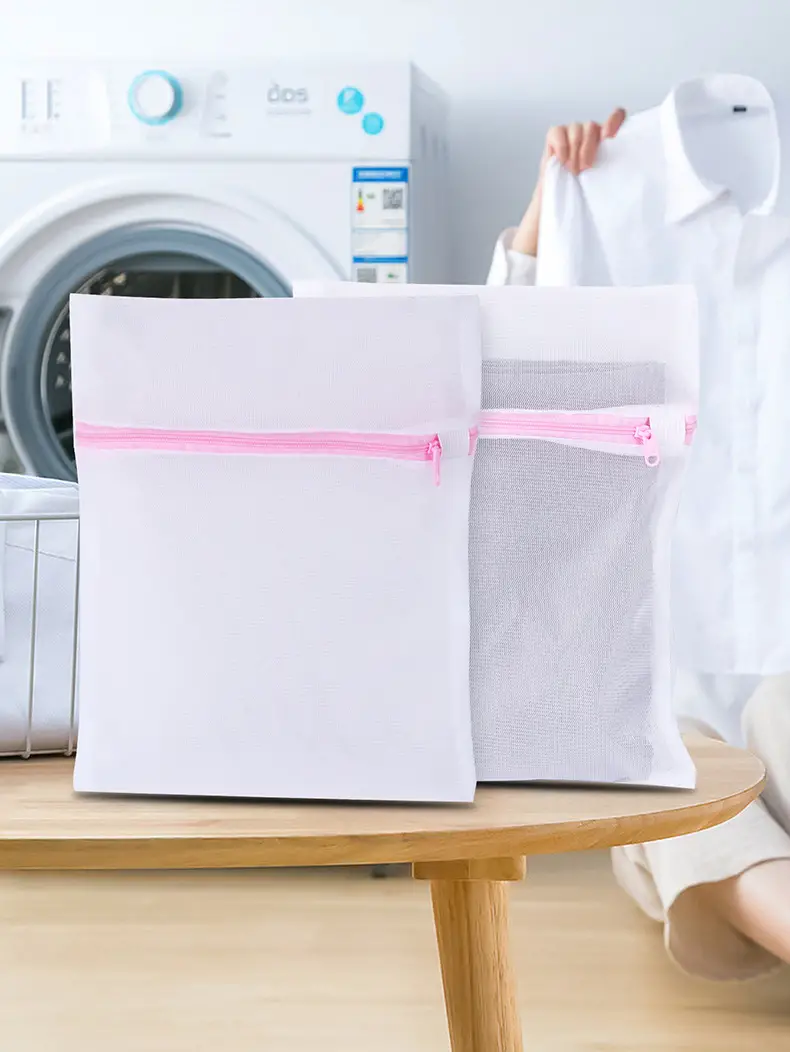 Fine Mesh Laundry Bag Household Net Laundry Bags With Zipper - Temu