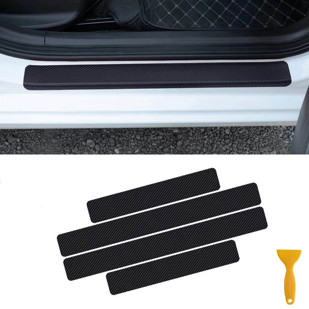 Car Threshold Carbon Fiber Sticker Car Door Anti-scratch Strip Anti-kick  Pad Threshold Carbon Fiber Sticker Universal
