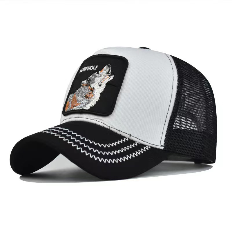 Embroidered Animal Baseball Cap Mesh Peaked Sun Hat