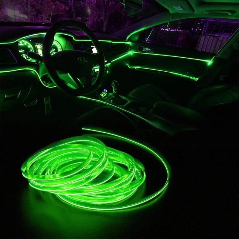 Auto Snap Flexible EL Neon Strip 6M LED RGB Interior Decorative