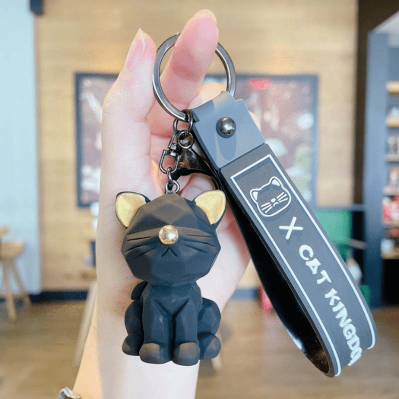 Cute Kawaii Cartoon PVC Keychain/Bag Charm (Black Cute Kitty) at   Women's Clothing store