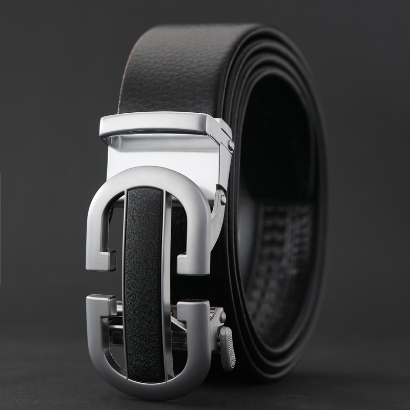 New Designer Plaid Buckle Men's Belt Cowhide Strap Male Automatic Buckle  Belts For Men Black Designer Belts Buckle Fashion Belts - Temu