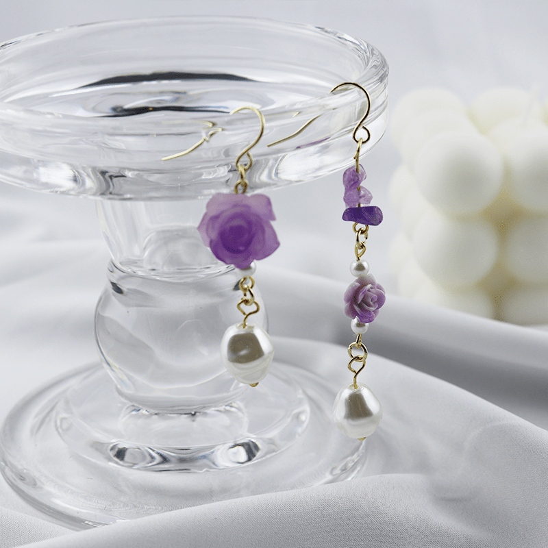 Elegant Flower Shape Faux Pearl Earrings For Women Girls Wedding Bridesmaid  Accessories