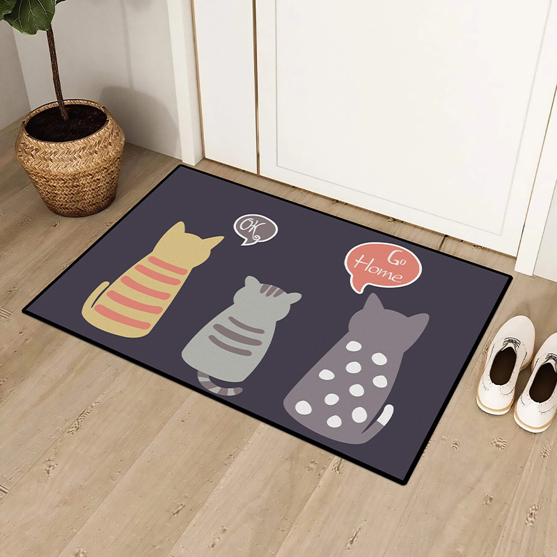Four cats doormat non-slip door mat waterproof rugs indoor carpet