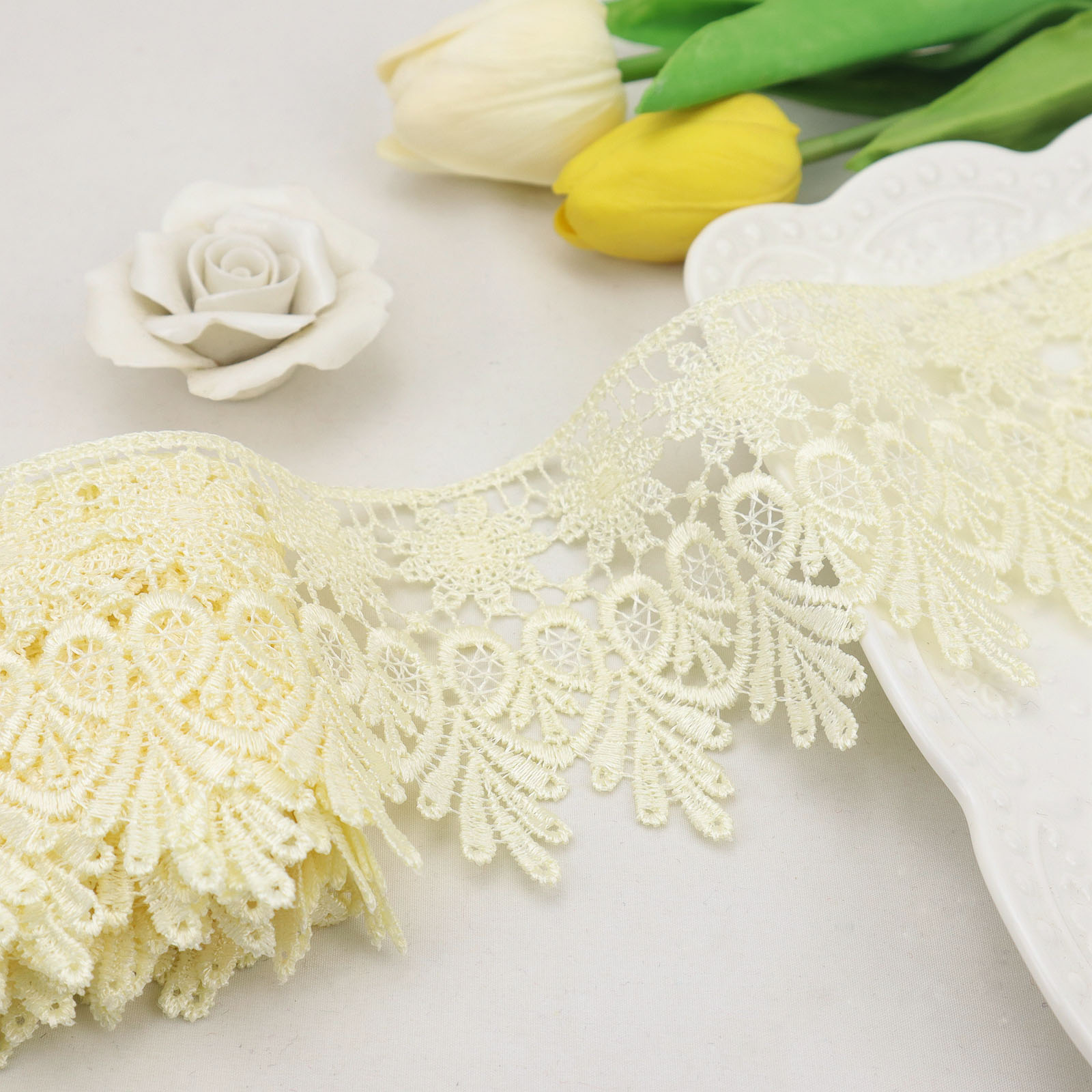 1 Yard Lace Border Lace Trimming Lace Golden Black White - Temu