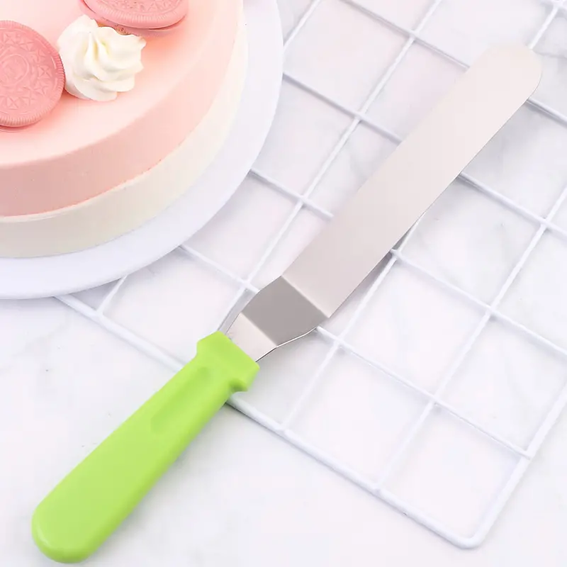 Premium Plastic Curved Handle Cake Spatula With Durable - Temu