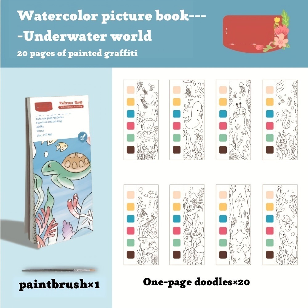  MITCIEN Pocket Watercolor Painting Book, Travel Pocket  Watercolor Kit, Watercolor Paint Bookmark, Pocket Watercolor Book for Kids  : Toys & Games