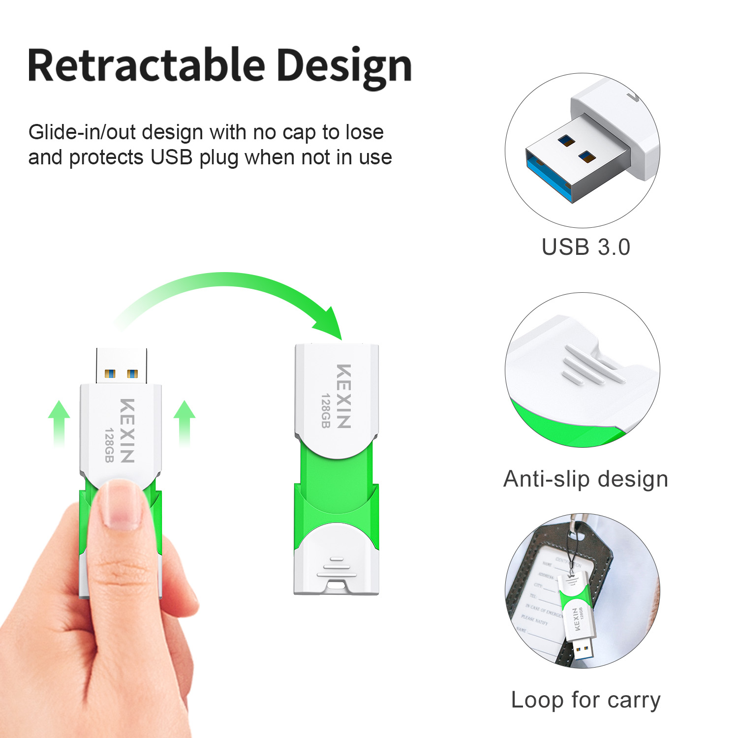 128gb Usb 3.0 Flash Drive Thumb Drive Led Indicator Temu