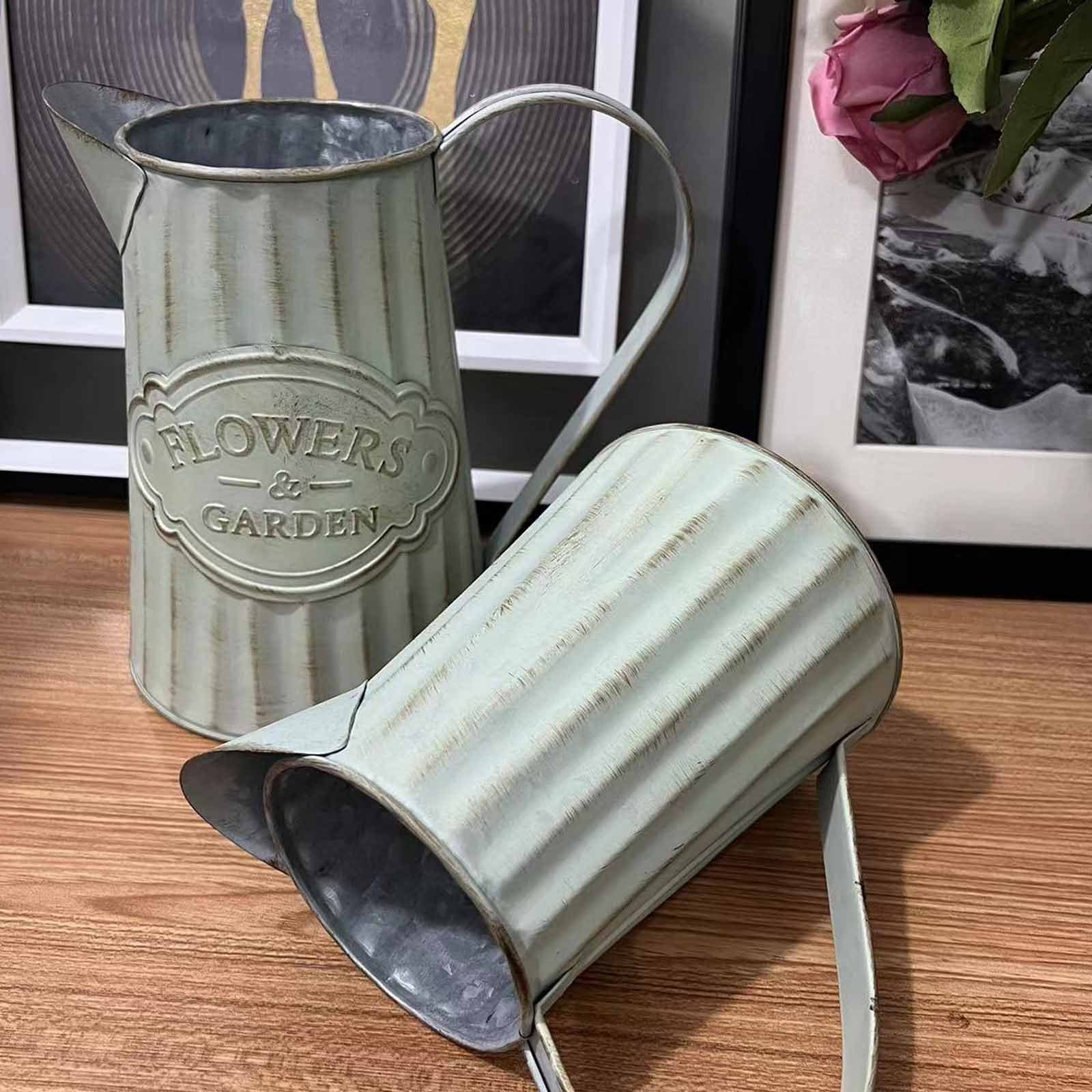 Retro Tin Vase Flower Arrangement American Country Temu Philippines