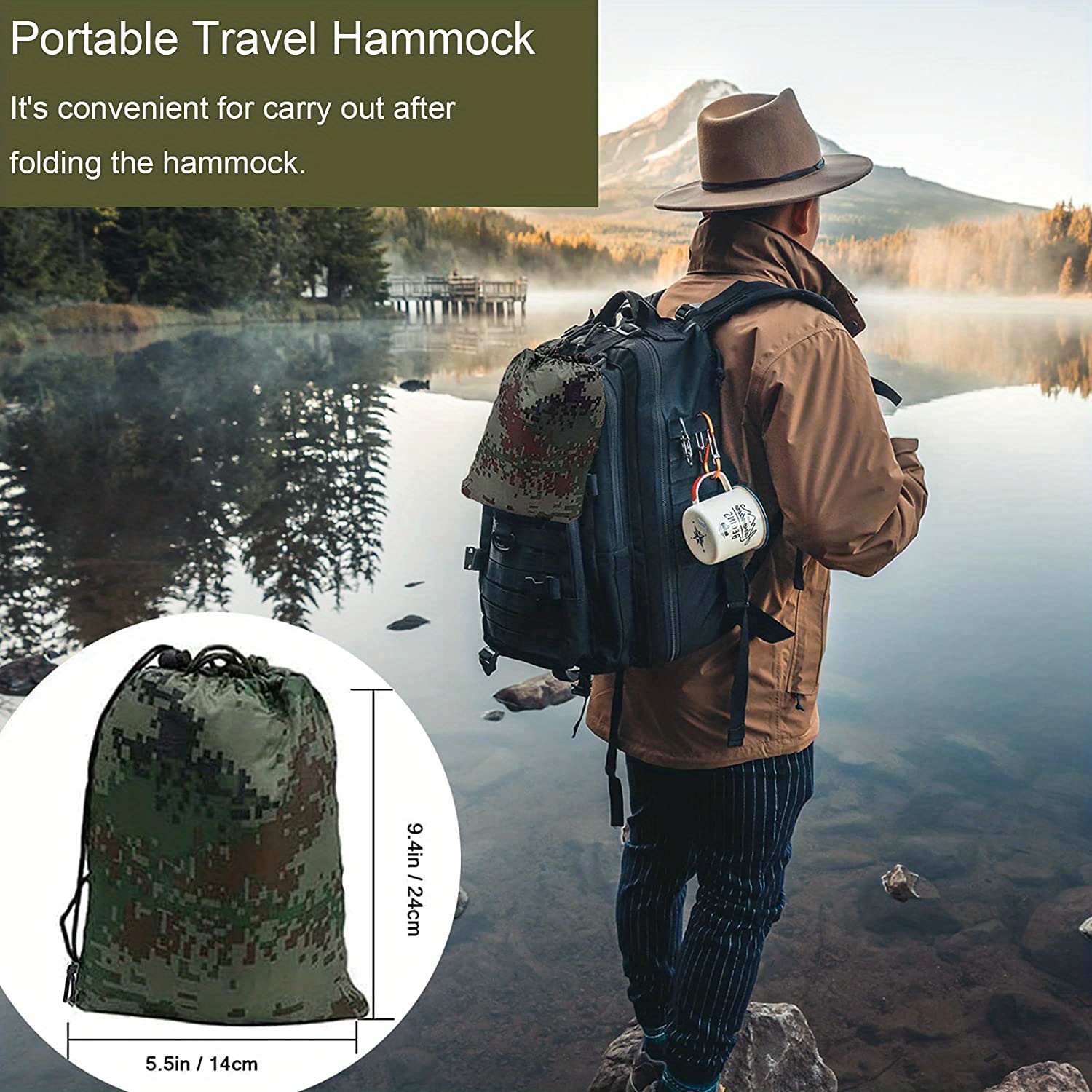 double outdoor camping hammock with anti mosquito net mosquito and insect resistant nylon material maximum up to 200kg durable tear resistant hammock details 1