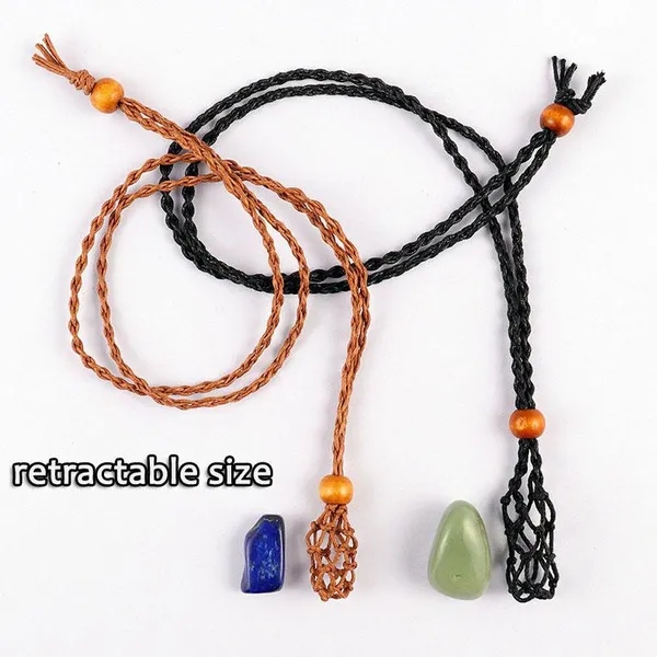 1xCrystal Stone Holder Necklace Crystal Pendant Holder Adjustable Necklace  Cord